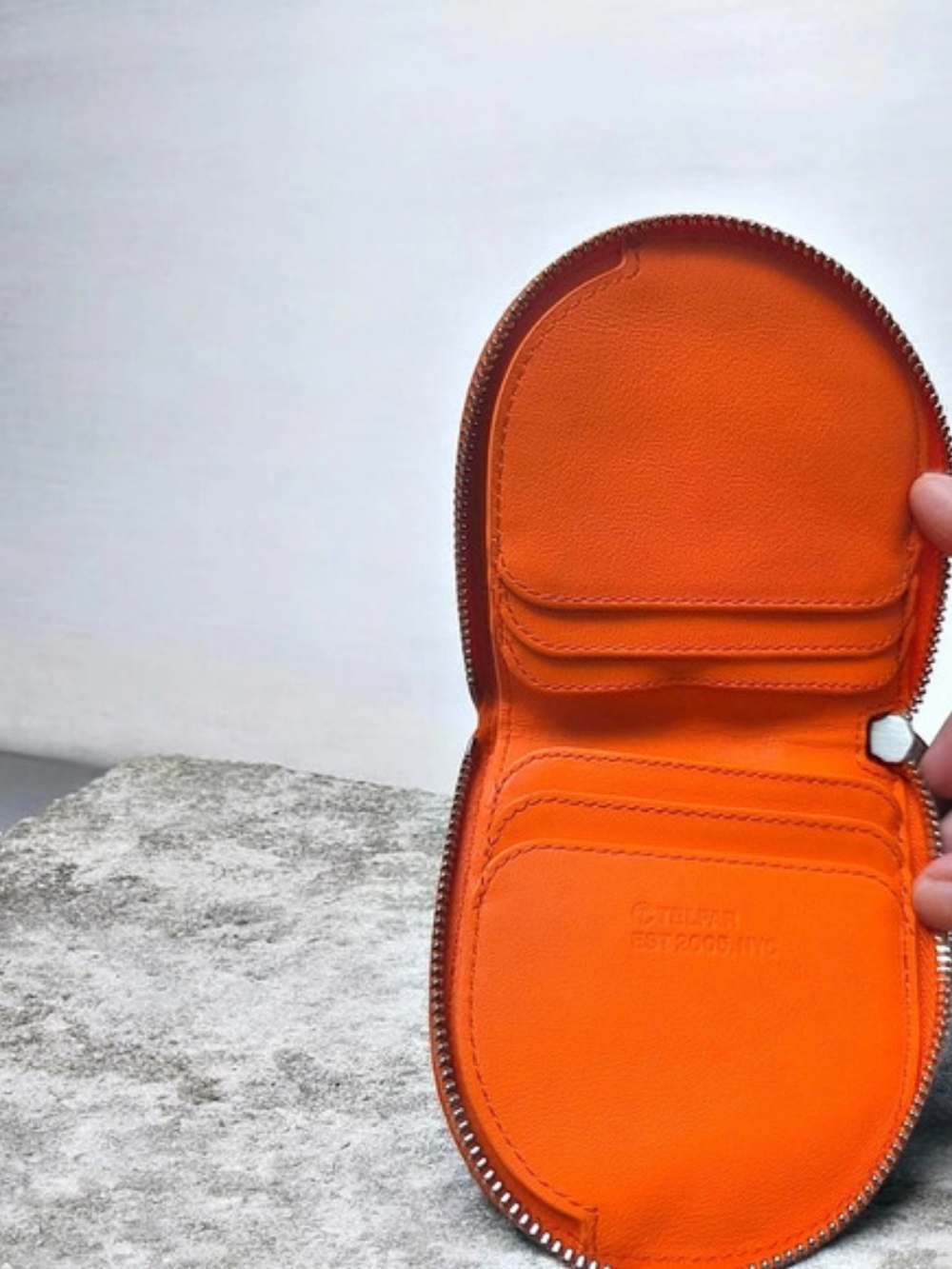 Telfar Compact Zip Wallet Zip Wallet in Orange Like New - Picture 3 of 6